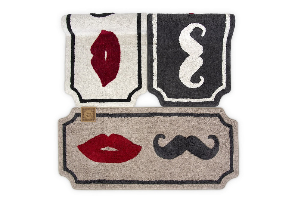 Коврик для ванной "Вместе", 3 вида, 55x120см Хлопок