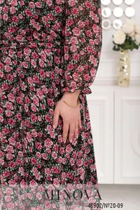 Платье 20-09-черный -малина Minova