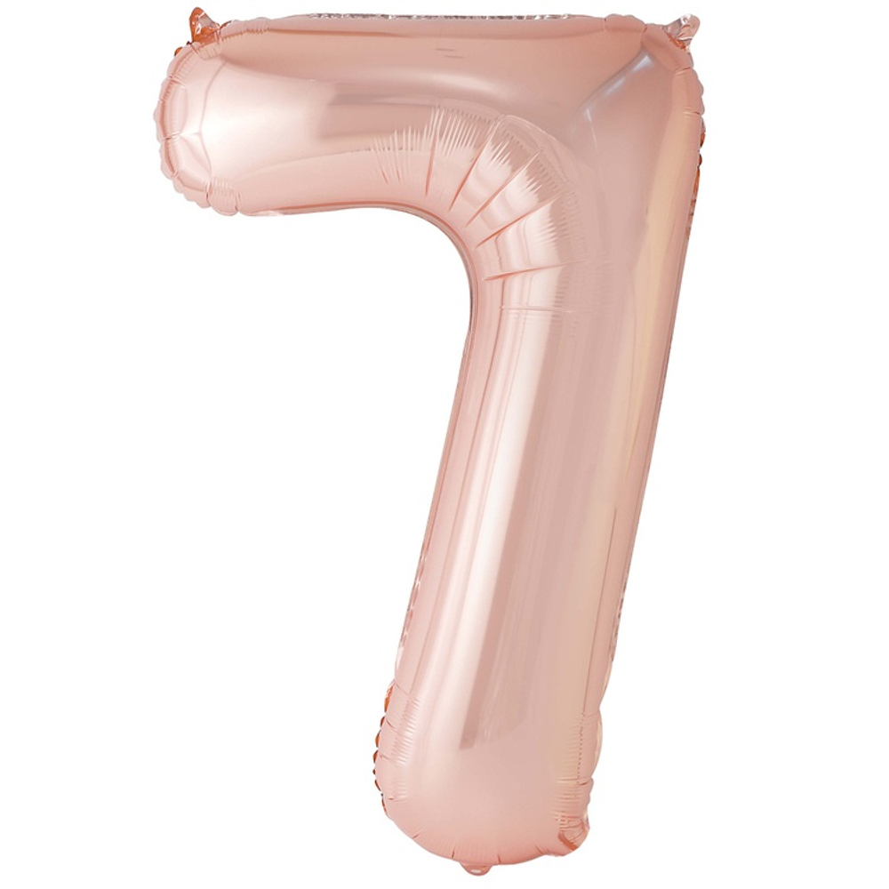 Фольгированные цифры в цвете розовое золото, 102 см