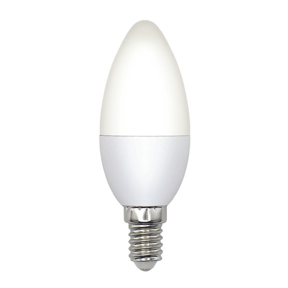 LED-C37-5W/3000K/E14/FR/SLS Лампа светодиодная. Форма свеча, матовая. Теплый белый свет (3000K). ТМ Volpe