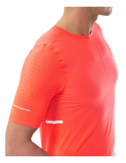 Мужская теннисная футболка Compressport Pro Racing Short Sleeve - fluo red