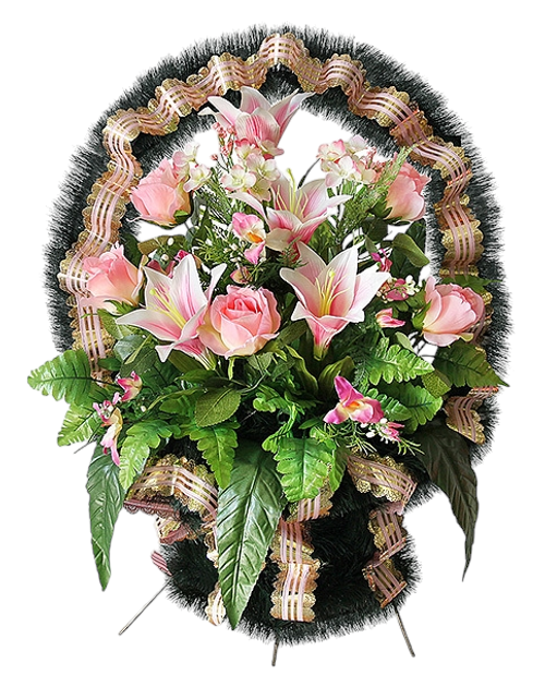 Ритуальная корзина из искусственных цветов «Ладья малая №03»