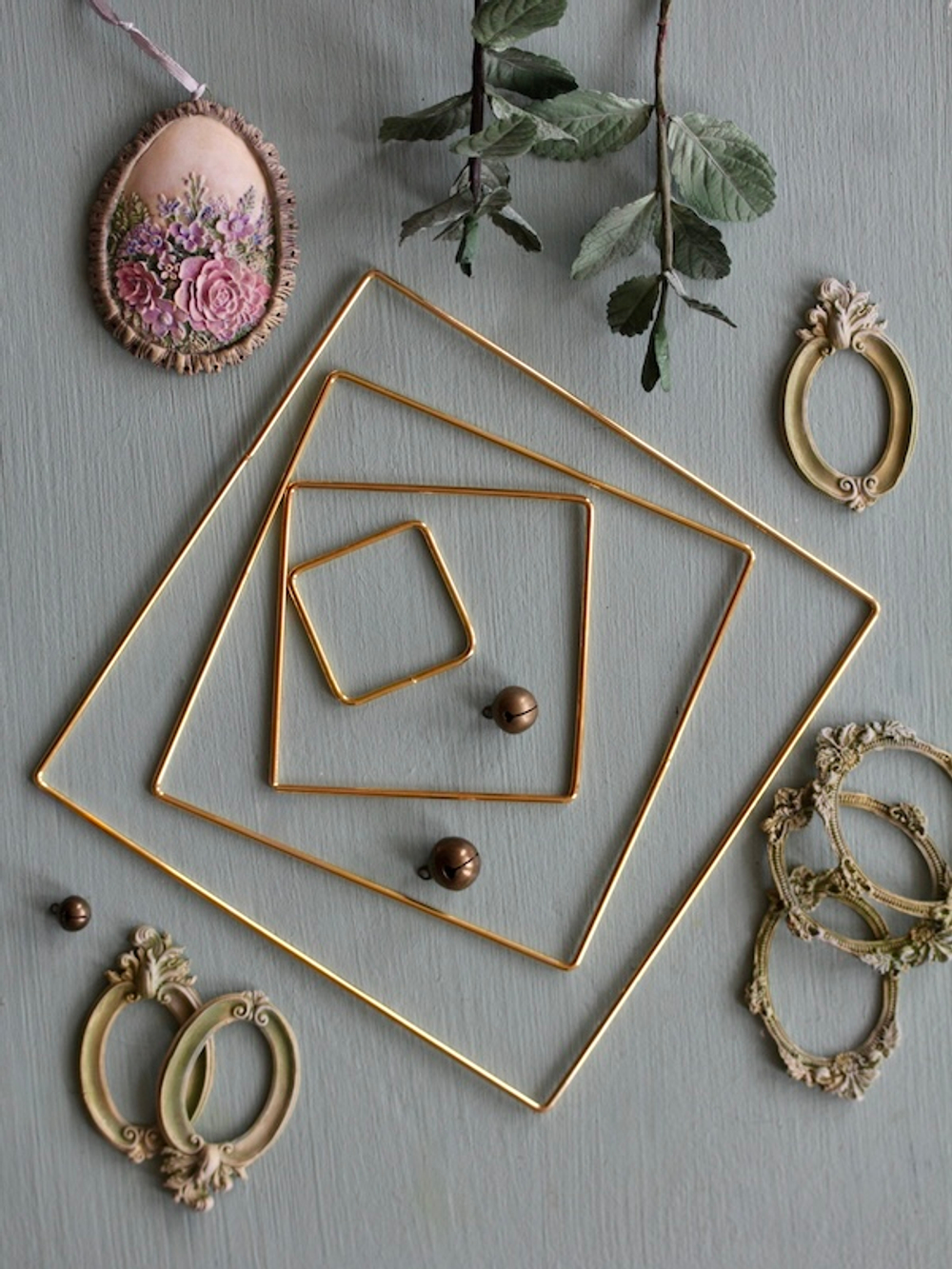 Набор квадратов металлических 4 шт: 20 см, 15 см, 10 см, 5 см