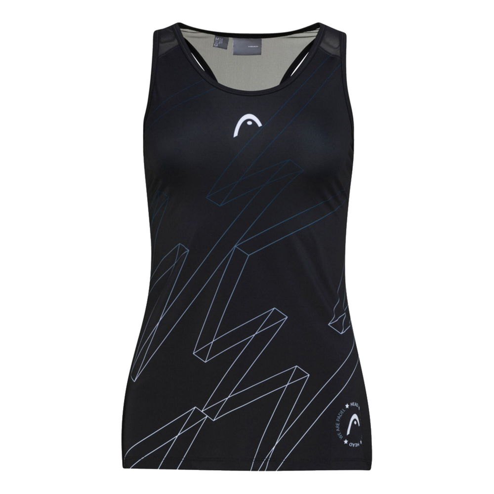 Женская теннисная майка HEAD Play Tech Tank Top Women - Black, White
