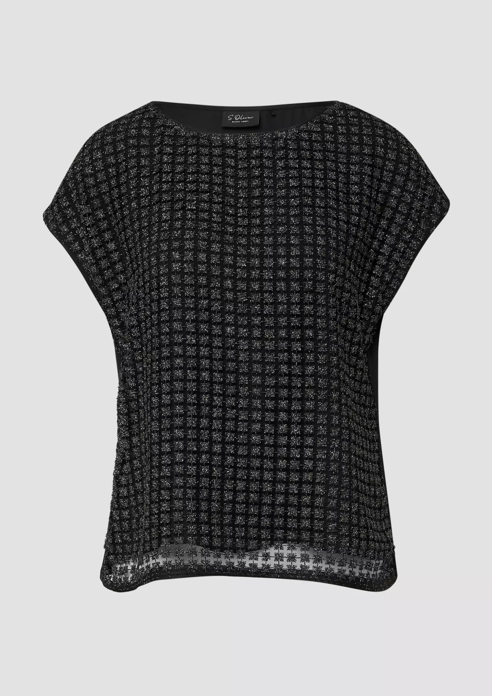 Блузка с кружевом из блестящей пряжи s.Oliver BLACK LABEL