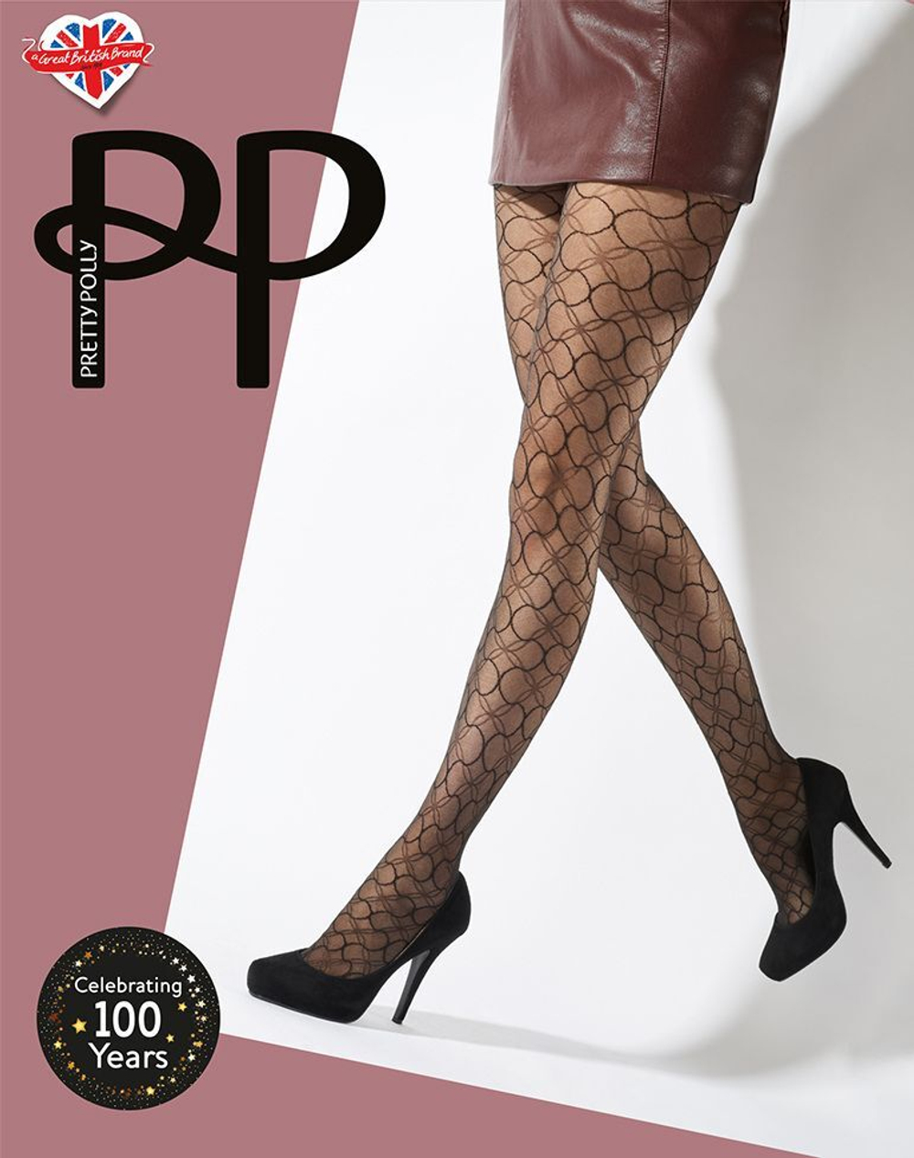 Колготки-сетка с рисунком в виде пузырей (Размер: S-M-L) (Цвет: черный)