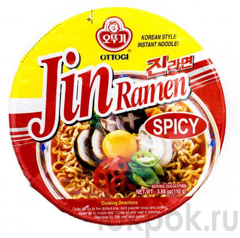 Лапша с острым соусом Ottogi Jin Ramen, 110 гр
