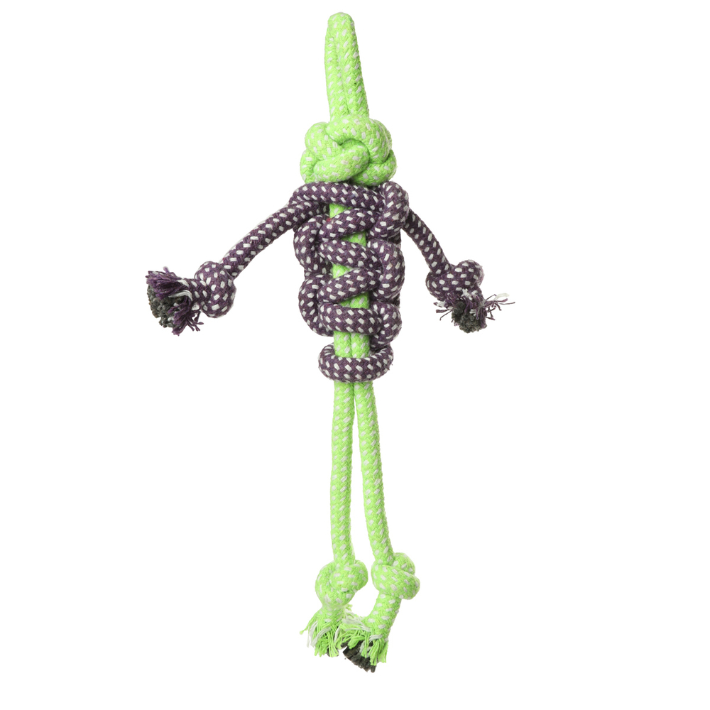 Игрушка для собак "Веревка - пляшущий человечек", зеленая, 270мм, Triol