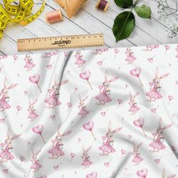 Ткань бифлекс нежная зайка в платье