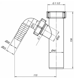 Адаптер для стир. машины 1 1/2*40 М140
