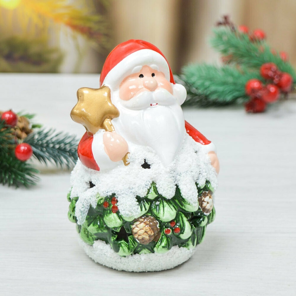 Сувенир новогодний с подсветкой "Снеговик" 8*8*12см, батарейки в комплекте