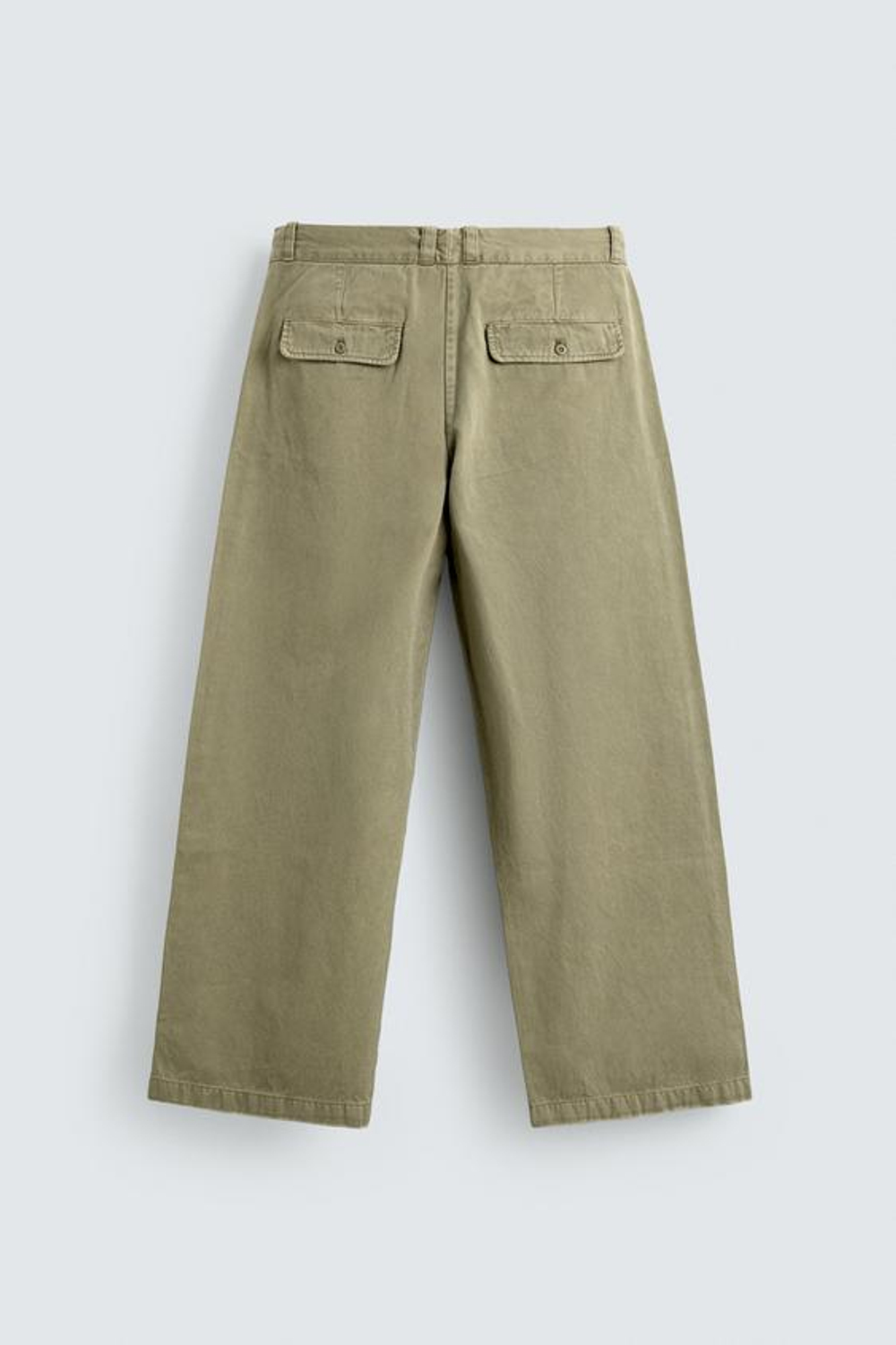 ZARA БРЮКИ ЧИНОСЫ ШИРОКОГО КРОЯ, ЗЕЛЕНЫЙ/СЕРЫЙ