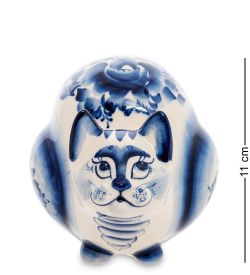 ГЛ- 517 Копилка «Кошечка» (Гжельский фарфор)