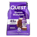 Quest Nutrition, Протеиновый молочный коктейль, шоколад, 4 флакона по 414 мл (14 жидк. Унций)