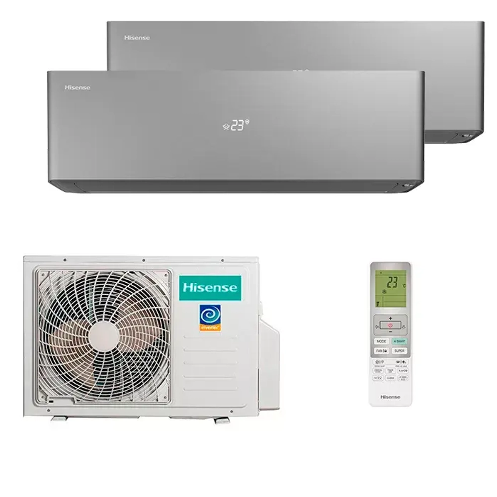 Мульти сплит-система Hisense на 2 комнаты (25+35 кв.м.) Vision Carbon
