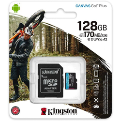 Карта памяти Kingston microSDXC Canvas Go Plus 128Gb UHS-I U3 A2 + ADP (170/90 MB/s)