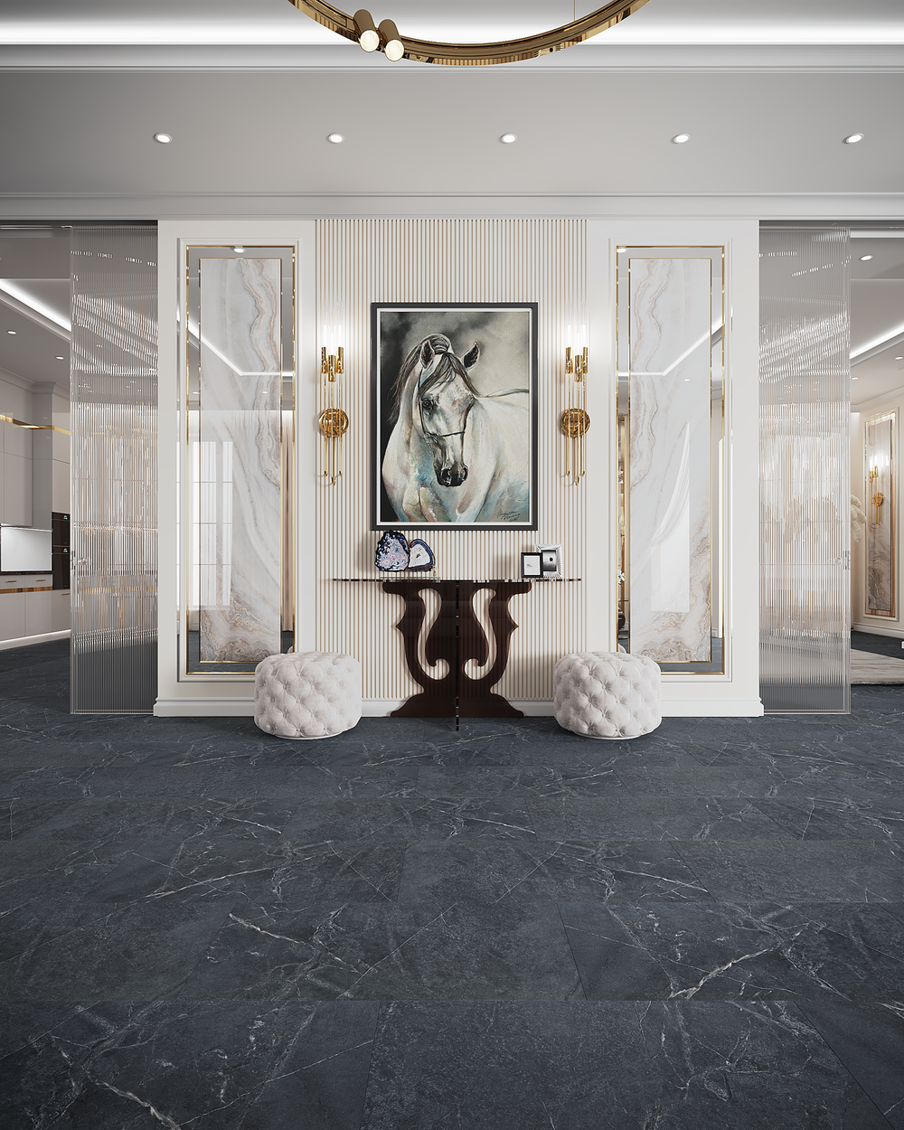 LVT-плитка VINILAM 91909 Ионический Мрамор (4,513м2) клеевой