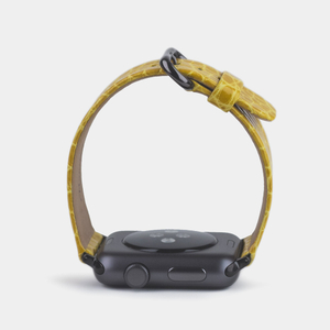 Ремешок для Apple Watch 40/41/42 mm из кожи аллигатора цвета, желтый лак