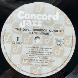 Винтажная виниловая пластинка LP The Dave Brubeck Quartet Back Home (Япония 1979) (Оби)