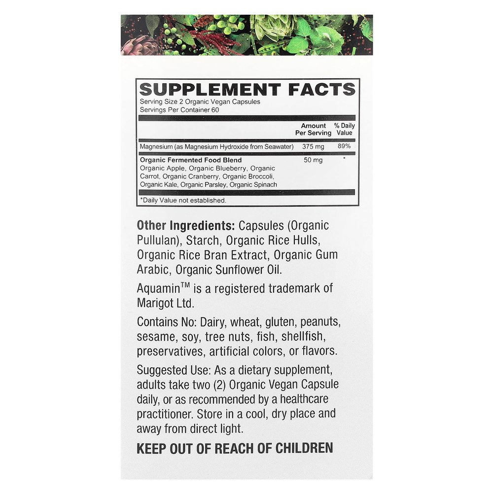 PlantFusion, Магний в морской воде, 120 органических веганских капсул