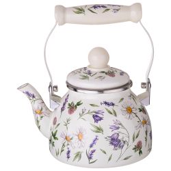 ЧАЙНИК AGNESS ЭМАЛИРОВАННЫЙ СО СЪЕМНЫМ ФИЛЬТРОМ ИЗ НЖС СЕРИЯ "FLOWER STORY", 1,1 Л