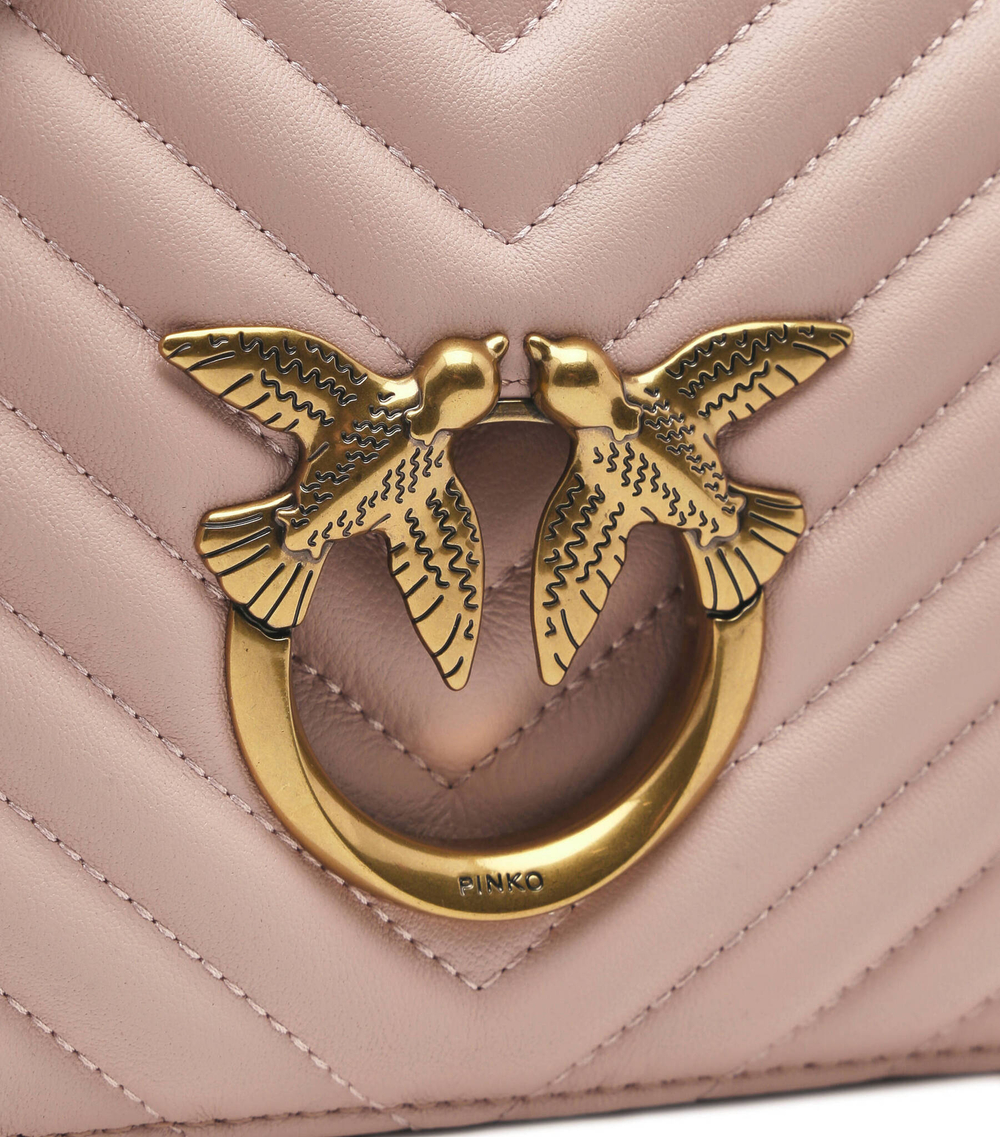 кожа наплечная сумка LOVE CLICK CLASSIC SHEEP NAPPA Pinko - пудро-розовый(100063 A0GK)