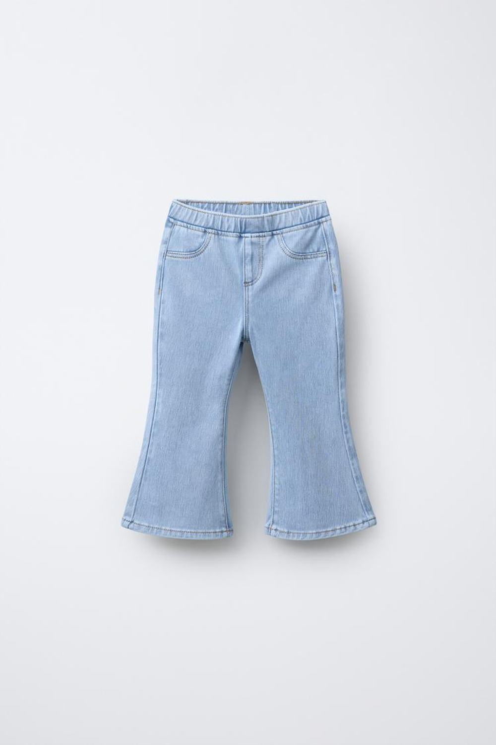 ZARA ЛЕГИНСЫ FLARE С ЭФФЕКТОМ ДЕНИМА, ГОЛУБОЙ