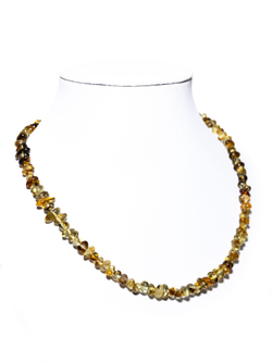 Бусы из цельного янтаря, бусины 7 на 4 мм, размер регулируется от 45 до 48