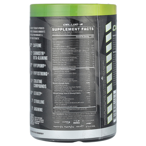 C4 / Cellucor, C4 Ultimate Strength, предтренировочный комплекс, кислое зеленое яблоко, 558 г (1,23 фунта)