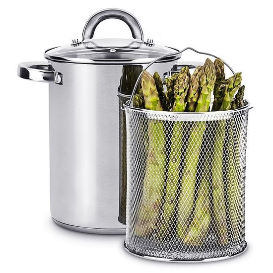 Кастрюля с сеткой для спаржи 4 л. Kamille KM-5850 из нержавеющей стали