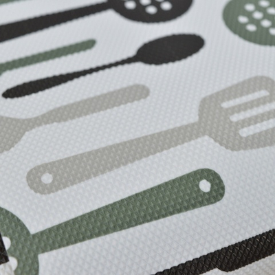 Коврик для кухонных ящиков в рулоне 60*150см "Ложки-вилки", серо-черный