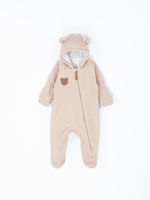 Комбинезон флисовый с закрытой ножкой "Беж" 0+