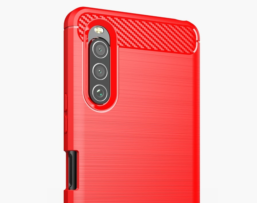 Красный чехол для смартфона Sony Xperia 10 II 2 генерация с 2020 года, серия Carbon от Caseport