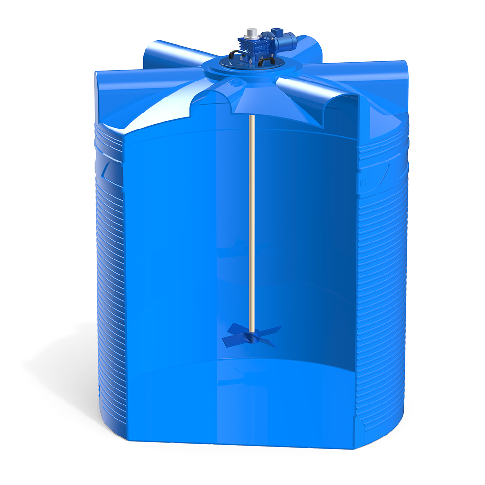 Ёмкость с лопастной мешалкой Полимер-Групп V 9000 л. вертикальная (2200x2200x2802см;) - арт.559203