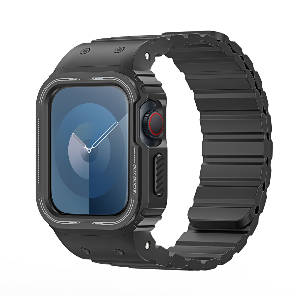 Силиконовый чехол-бампер с ремешком на магнитах от Dux Ducis для часов Apple Watch 42, 44, 45 мм, серия Strap One-piece (OA Series)