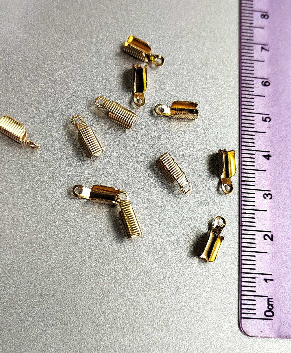 K238-з Концевик ребристый 11*3,5мм, позолота, шт