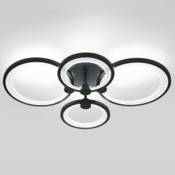 Светильник потолочный светодиодный ЭРА Модерн Odry CLL-1-78W 3K-6,5K RC BK с ДУ черный