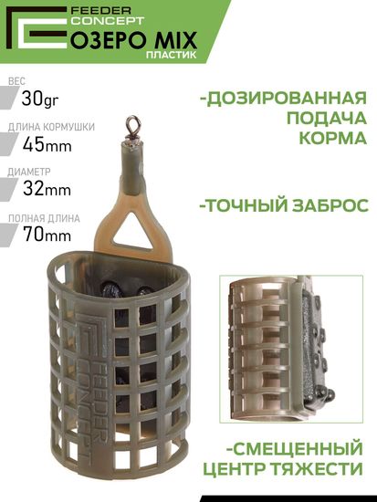 Набор пластиковых фидерных кормушек FC M6 ОЗЕРО 6шт. (коробочная версия)