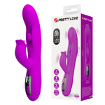 Лиловый вибромассажёр-кролик со стимуляцией точки G Yalanda - 23,9 см.