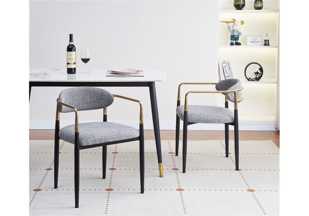 Стул на металлокаркасе Woodville Lord gray, black, gold