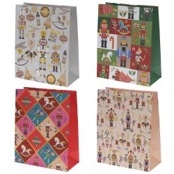 GAEM Пакет подарочный (бумага 210г/м2, блок 12шт), L18 W10 H23 см, 4в.