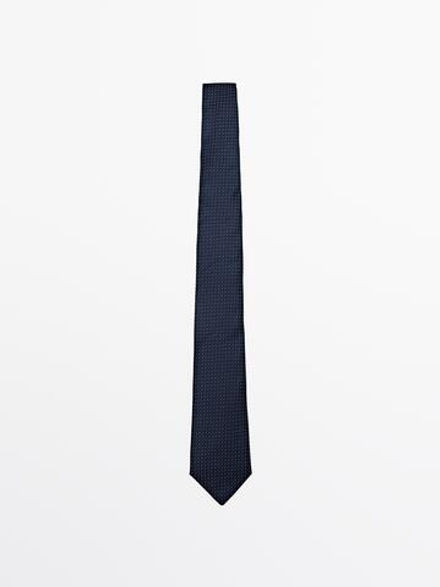 Massimo Dutti Галстук в горошек, темно-синий