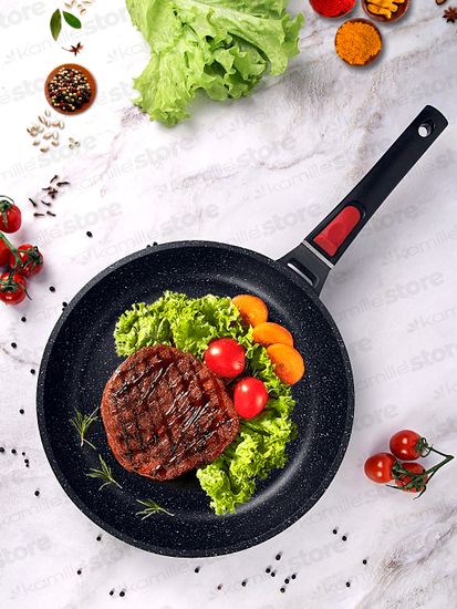 Сковорода 26 см. из литого алюминия Kamille KM 4471 со съемной ручкой