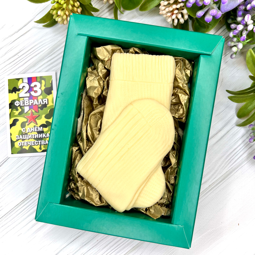 Шоколадный подарок "Носки белые"