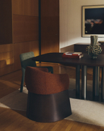 Стул Bosca из терракотовой синели и шпона ореха