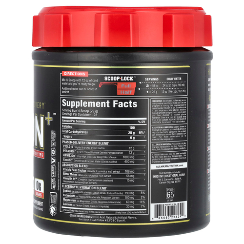 ALLMAX, CARBion + с электролитами, лимон и лайм, 725 г (30,7 унции)