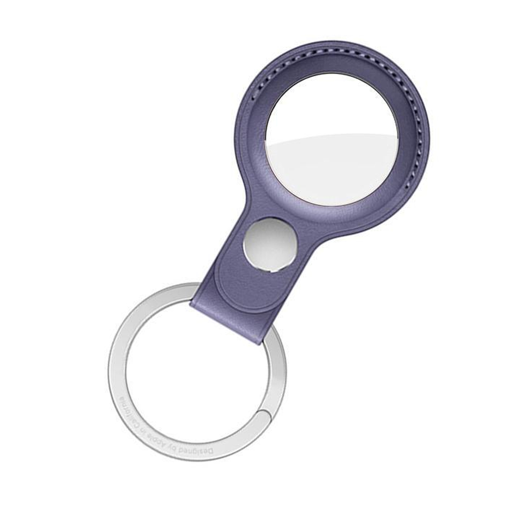 Кожаный брелок с заводным кольцом Apple Leather Key Ring для AirTag, Сиреневая глициния