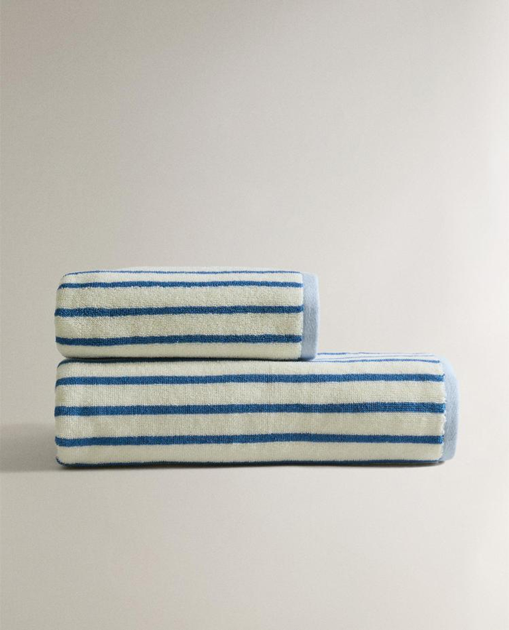 ZARA HOME ДЕТСКОЕ ДВУСТОРОННЕЕ ПОЛОТЕНЦЕ В ПОЛОСКУ, СИНИЙ