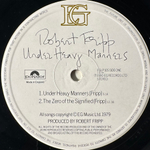 Robert Fripp ‎– God Save The Queen / Under Heavy Manners (Англия 1980г.)