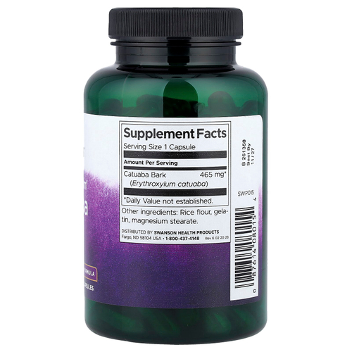 Swanson, кора катуабы Full Spectrum®, 465 мг, 120 капсул